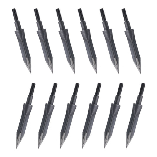 12Pcs 125Grain Carbon Steel Arrow Tip 3 Blades Traditional Hunting Arrowhead Arrow Point