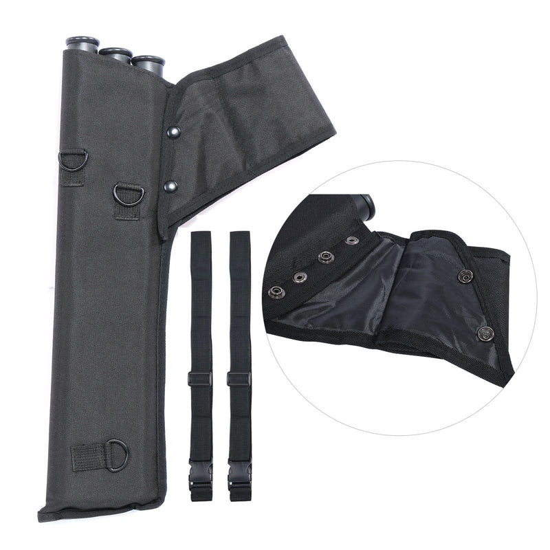 3-Tube Archery Arrow Quiver Canvas Waist Back Arrow Holder Bag with Adjustable Belt