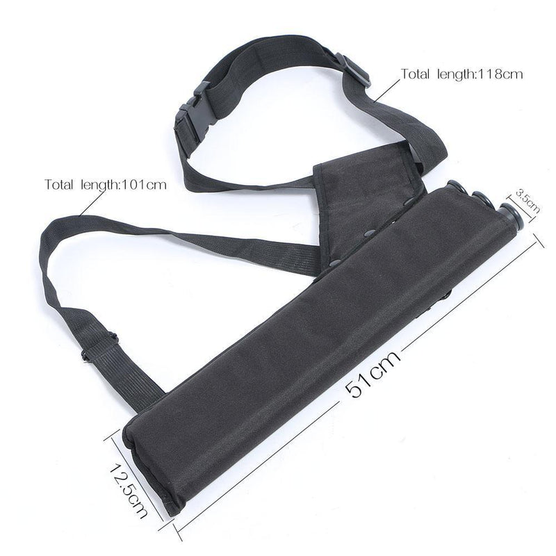 3-Tube Archery Arrow Quiver Canvas Waist Back Arrow Holder Bag with Adjustable Belt
