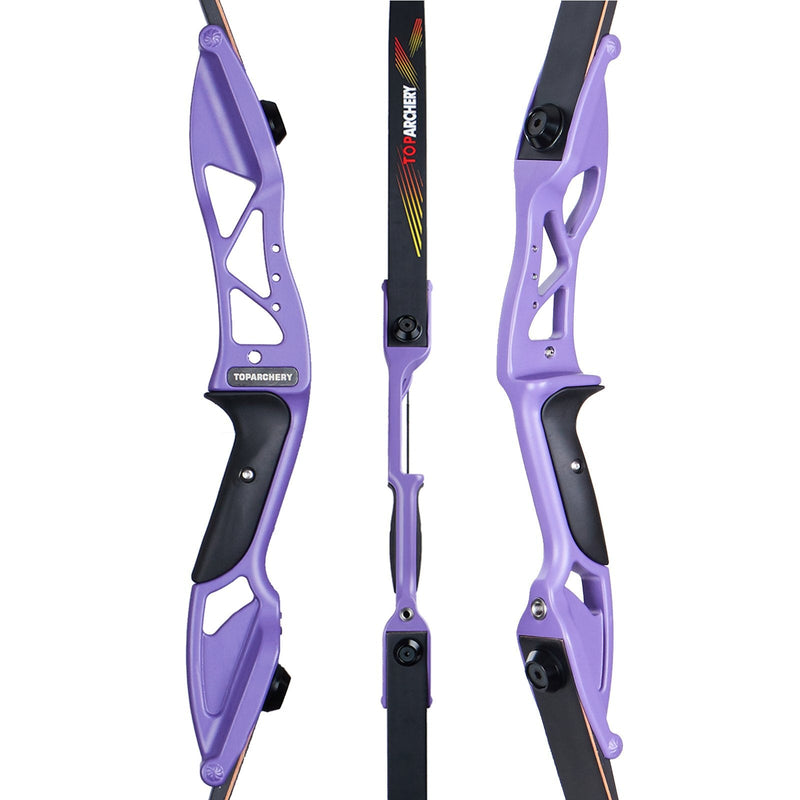 56" Competition Takedown Recurve Bow TOPARCHERY Purple Right Handed Aluminum Alloy Bow 18-50lbs