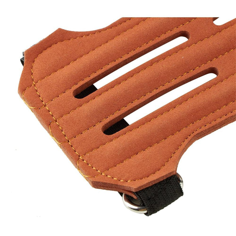 Archery Arm Guard Brown Forearm Protector Gear with 4-Hole Adjustable Straps