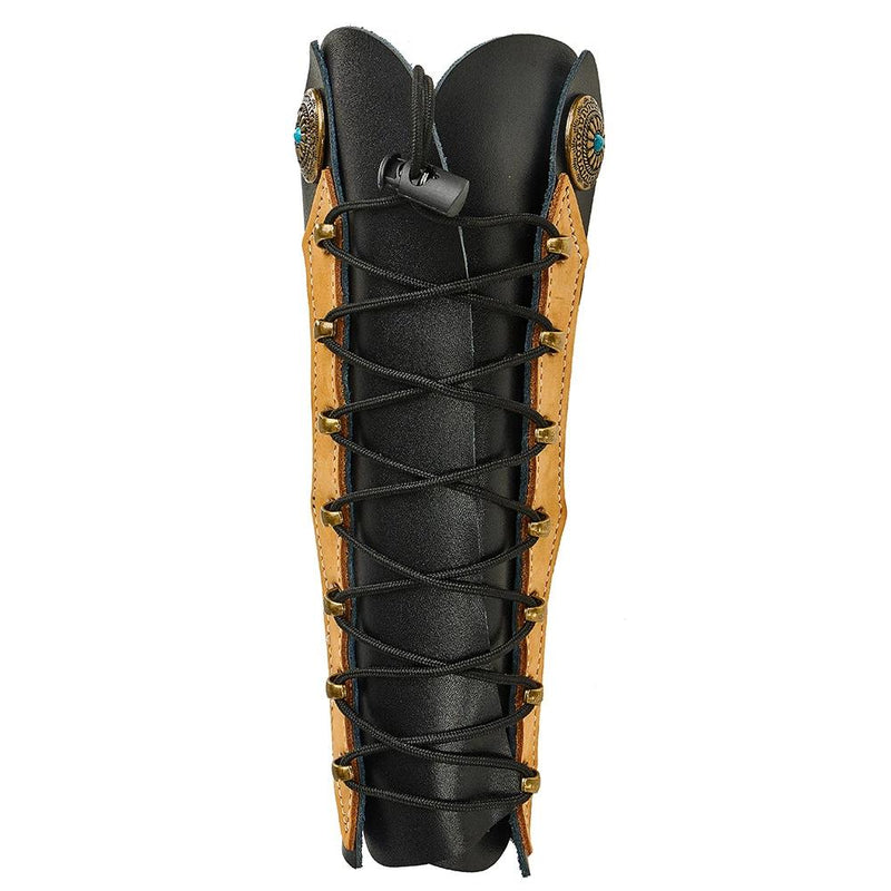 Archery Traditional Cowhide Arm Guard Brown Arm Protector with Adjustable Straps