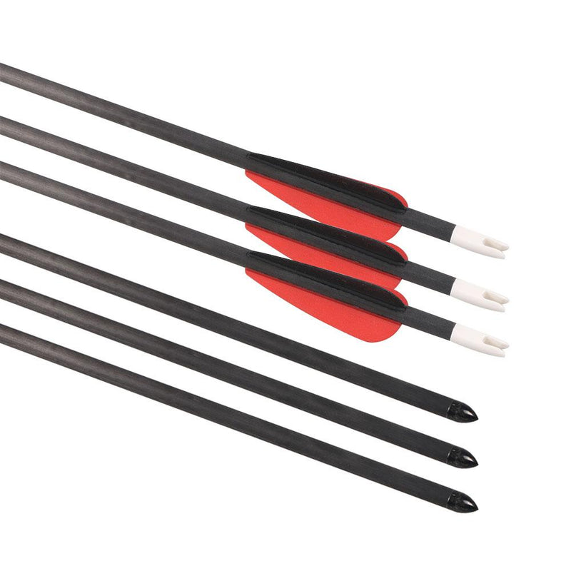 6Pcs 24" Archery Kids Pure Carbon Arrows Spine 250 for Yourh Compound Bow