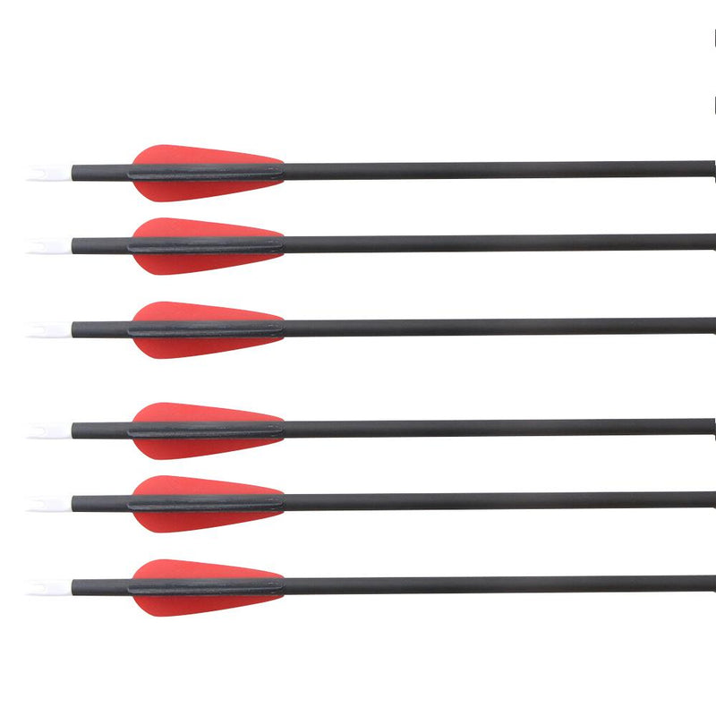 6Pcs 24" Archery Kids Pure Carbon Arrows Spine 250 for Yourh Compound Bow