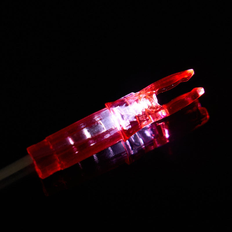 12Pcs Red LED Lighted Archery Arrow Nock Tail for ID 6.2mm Arrow Shaft