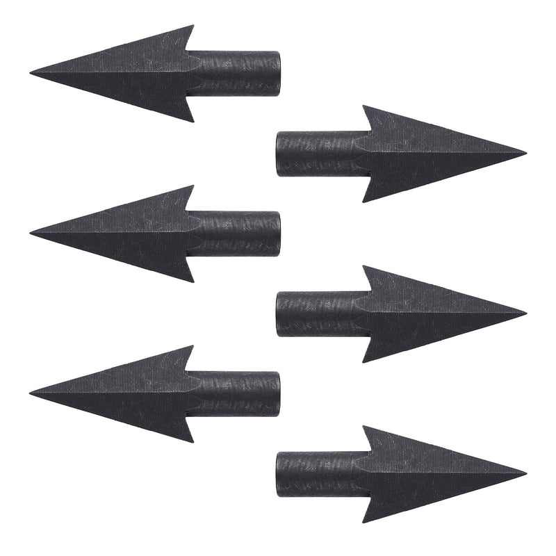 12Pcs Black 3-Blade Glue-on Broadheads 225Grain Carbon Steel Arrowhead Tips
