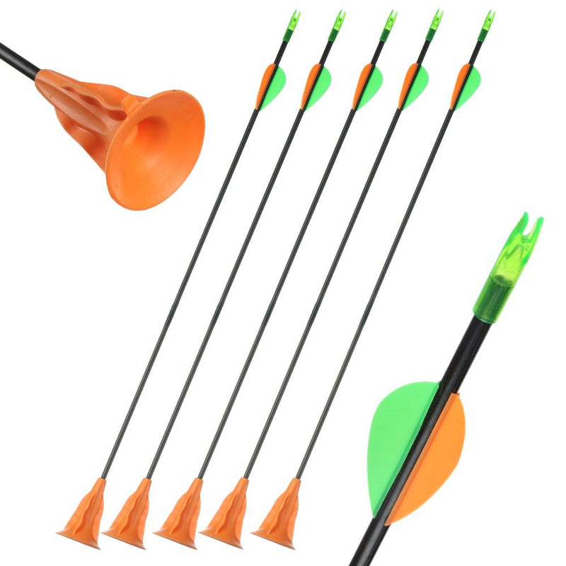 6Pcs Archery Suction Cup Arrows 6mm Fiberglass Shaft Safety Children Sucker Arrows