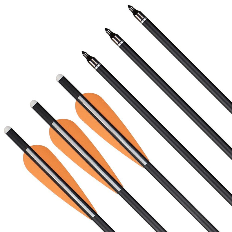 12pcs 18 Inch Carbon Crossbow Arrows Archery Arrows with 4" Vanes and Replaceable Tips