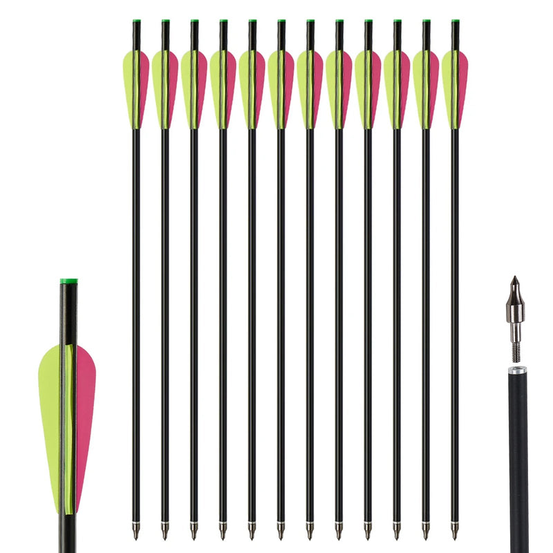 12pcs 20" Fiberglass Crossbow Bolt Archery Arrows 100grain