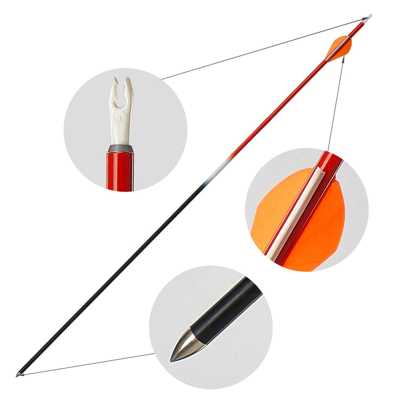 12pcs 30" Archery Fletched Carbon Arrows ID 5.2mm Hunting Shooting Practice Arrows Spine 700