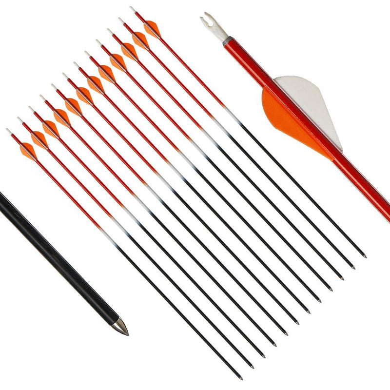 12pcs 30" Archery Fletched Carbon Arrows ID 5.2mm Hunting Shooting Practice Arrows Spine 700