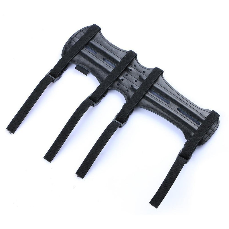 Archery Arm Guard Forearm Protector Gear Black Leather with Adjustable Straps