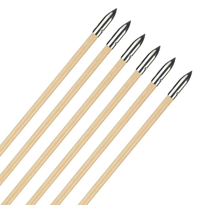 12Pcs Archery Traditional Wooden Arrows 31.5" Natural Feather Hunting Arrows For Traditional Bow