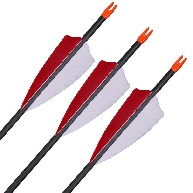 12Pcs 29" Archery Turkey Feather Pure Carbon Arrows Spine 700 for Recurve Bow Longbow