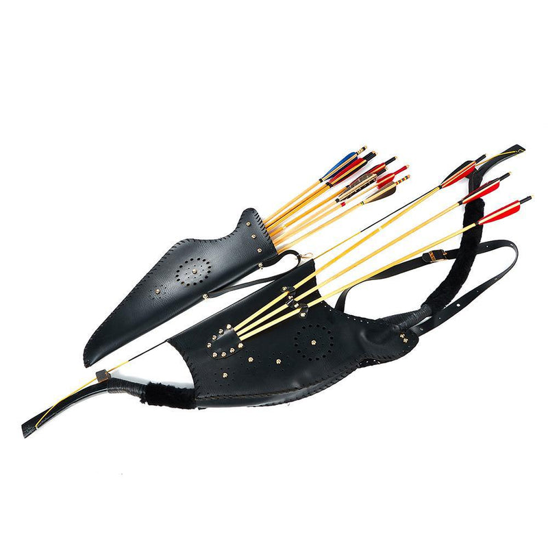 Archery 48"- 54" Traditional Recurve Bow and Wooden Arrows Set with Bow Bag Arrow Quiver