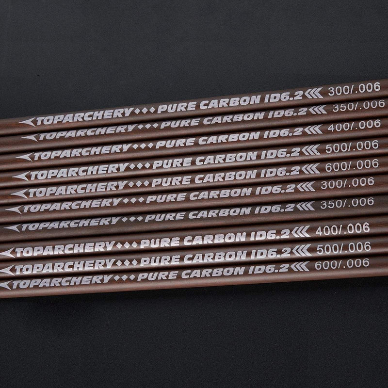 12 Pack 31" Pure Carbon Arrow Shafts Straightness 0.006 Spine 300-600 Archery DIY Arrows Accessories