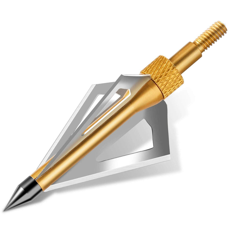 12Pcs Archery Hunting Broadheads 3 Fixed Blades Arrow Tips Point 100/125Grain Arrowheads