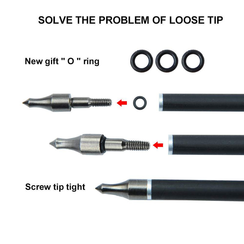 12pcs Archery 30" Carbon Arrows Spine 500 ID 6.2mm Hunting Practice Arrows for Recurve Compound Bow