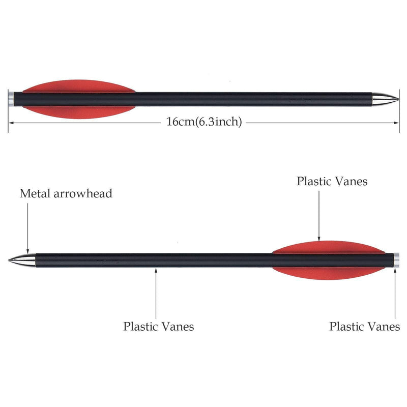 12pcs 6.3" Crossbow Bolts OD 6mm Carbon Arrow For Outdoor Sports Hunting