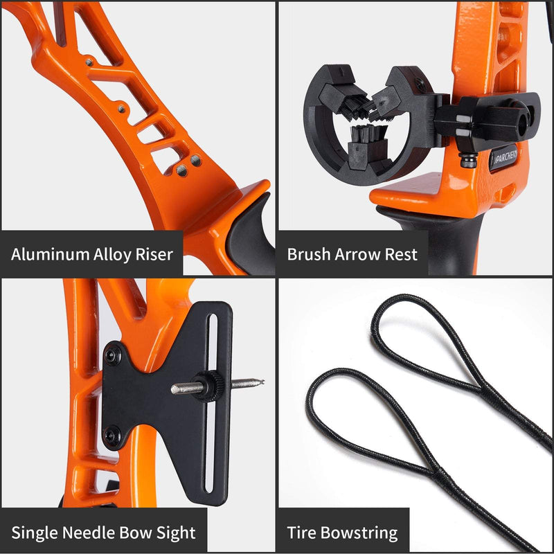 53" Takedown Recurve Bow Right Handed For Archery Club Beginner Practice Bow 20/30/40/55lbs