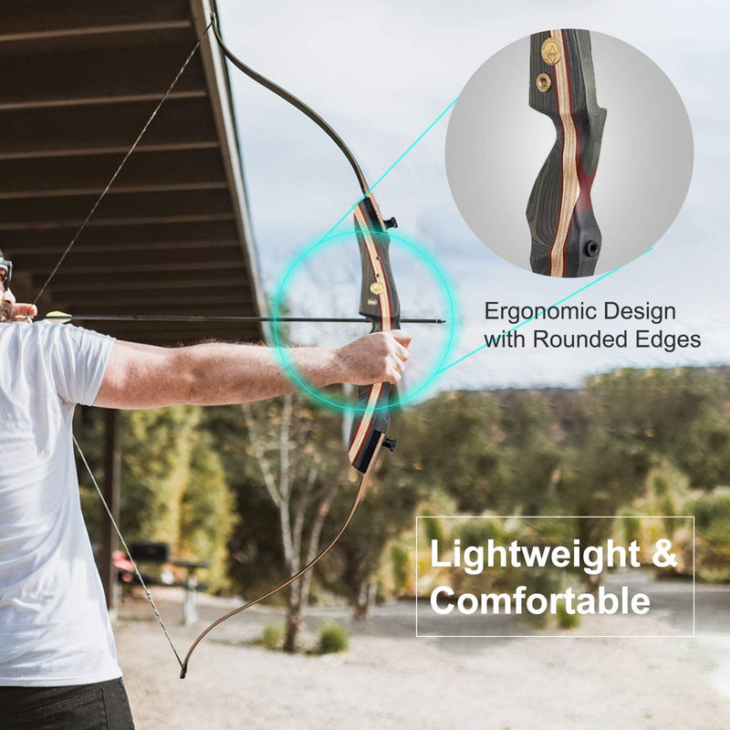 Archery 62" Traditional Wooden Takedown Recurve Bow Right Handed Bow 20-50lbs