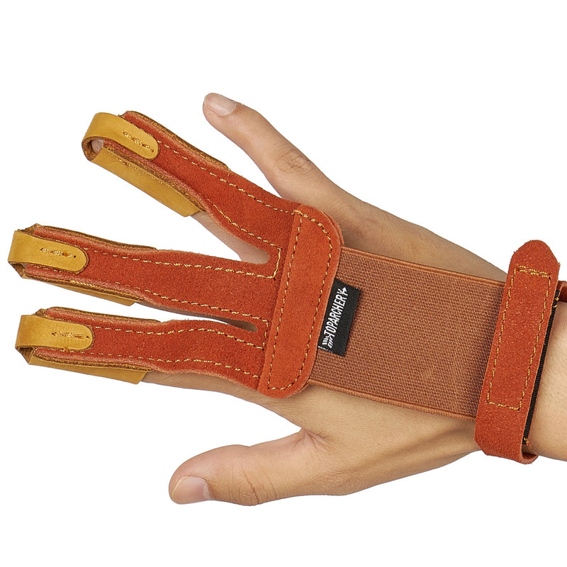 Archery Arm Guard 3 Fingers Glove Set Cow Leather Protector Gear