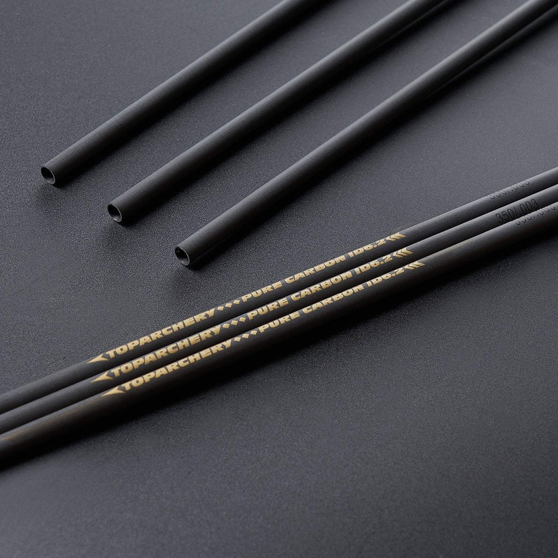 12pcs Archery 33" Pure Carbon Arrow Shafts Straightness 0.003 Spine 300-600 For Recurve Compound Bow