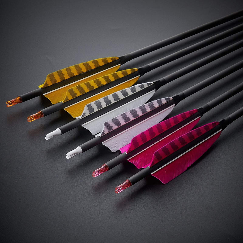 6pcs 32" Archery Turkey Feather Fletched Pure Carbon Arrows Spine 400 For Target Practice Shooting