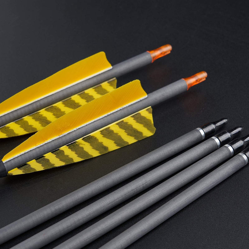 12pcs 32" Archery Turkey Feather Fletched Pure Carbon Arrows Spine 400 For Target Practice Shooting