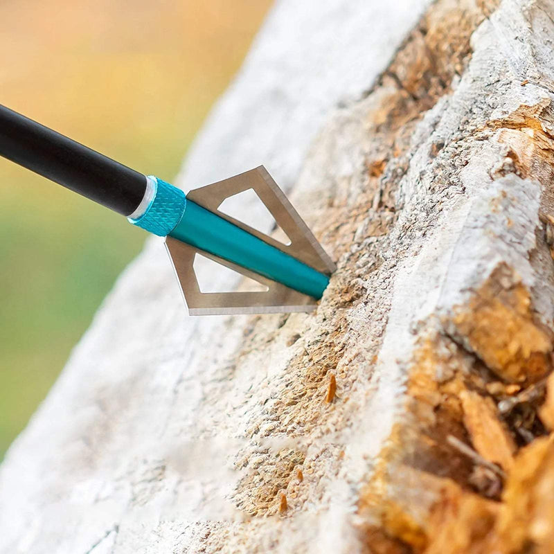 12Pcs Archery Hunting Broadheads 3 Fixed Blades Arrow Tips Point 100/125Grain Arrowheads