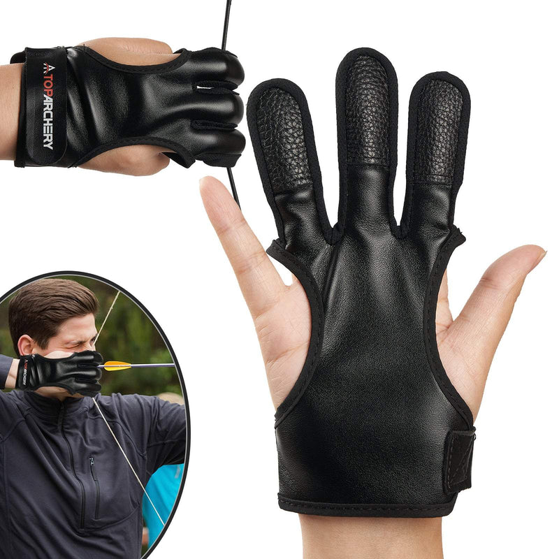 Archery Hand Guard Protective PU Leather 3 Fingers Glove Archer Fingers Tab