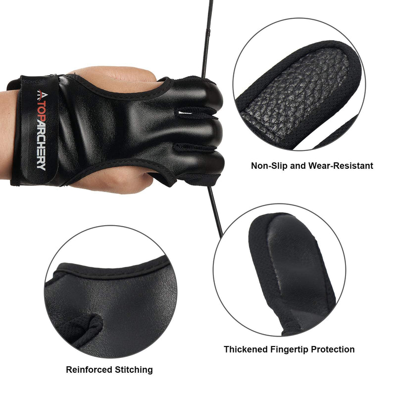Archery Hand Guard Protective PU Leather 3 Fingers Glove Archer Fingers Tab