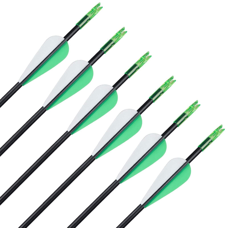 12pcs Archery 31.5" Fiberglass Arrows Spine 800 Beginner Shooting Target Practice Arrows
