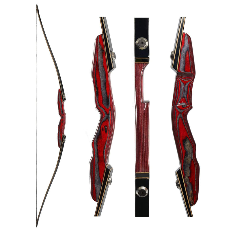 64 Inch Archery Traditional Wood Longbow Takedown Recurve Laminated Bow Right-handed 25-50LBS