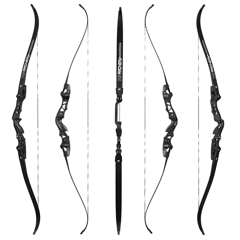 Archery 62" ILF Recurve Bow 25-60lbs Right Hand Hunting Bow Aluminum Alloy Riser