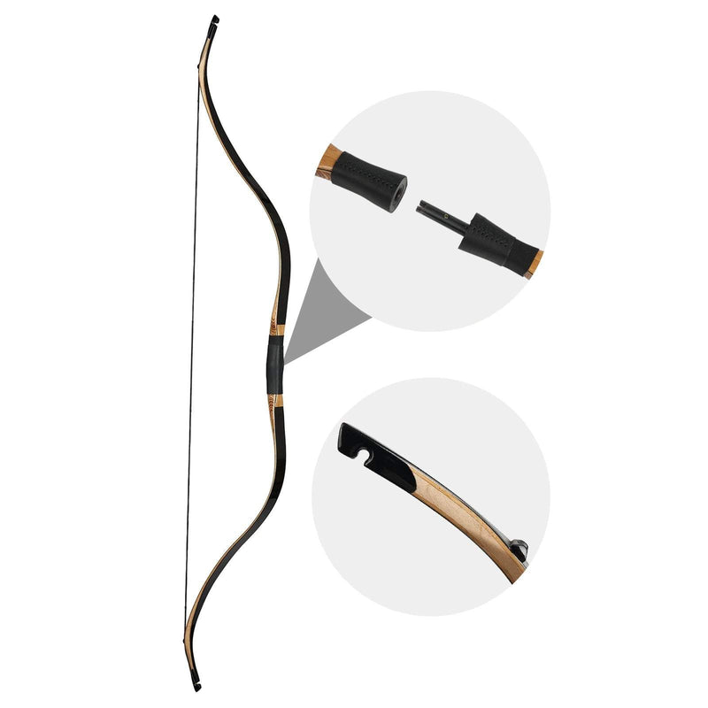 52 Inch Archery Traditional Laminated Takedown Recurve Bow For Outdoor Hunting Target Practice 20-50 lbs
