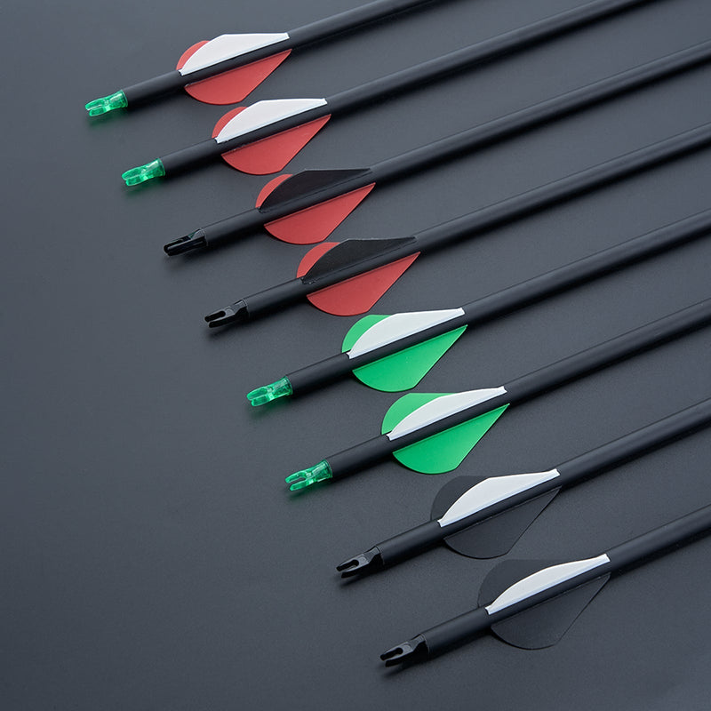 12pcs Archery 28" Fletched Carbon Arrows Spine 500 for Compound Recurve Bow