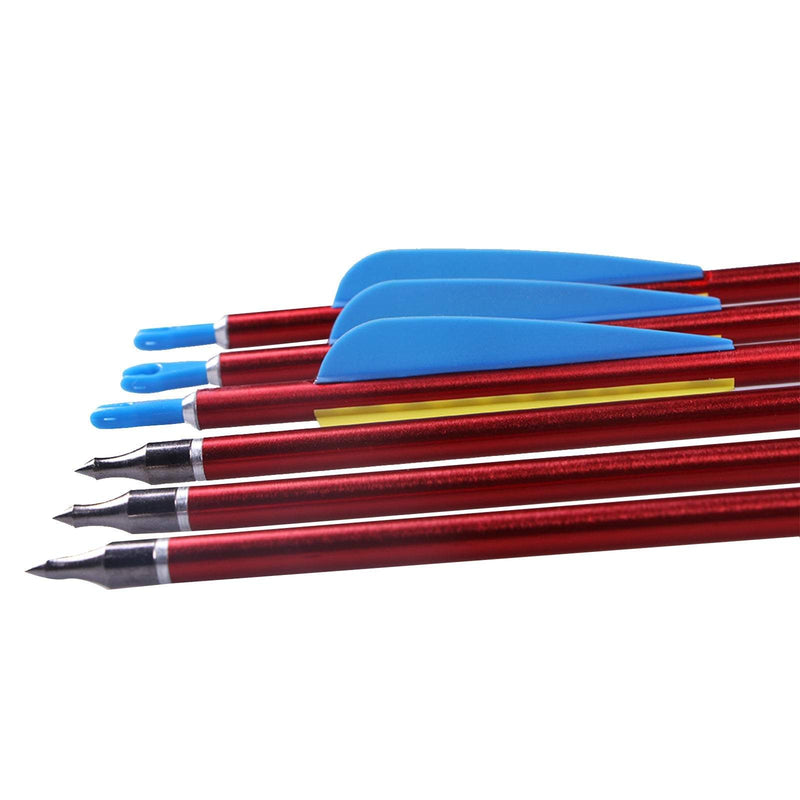 6pcs 31 Inch Aluminium Arrows Archery Hunting Targeting Practice Arrows for Compound Recurve Bow