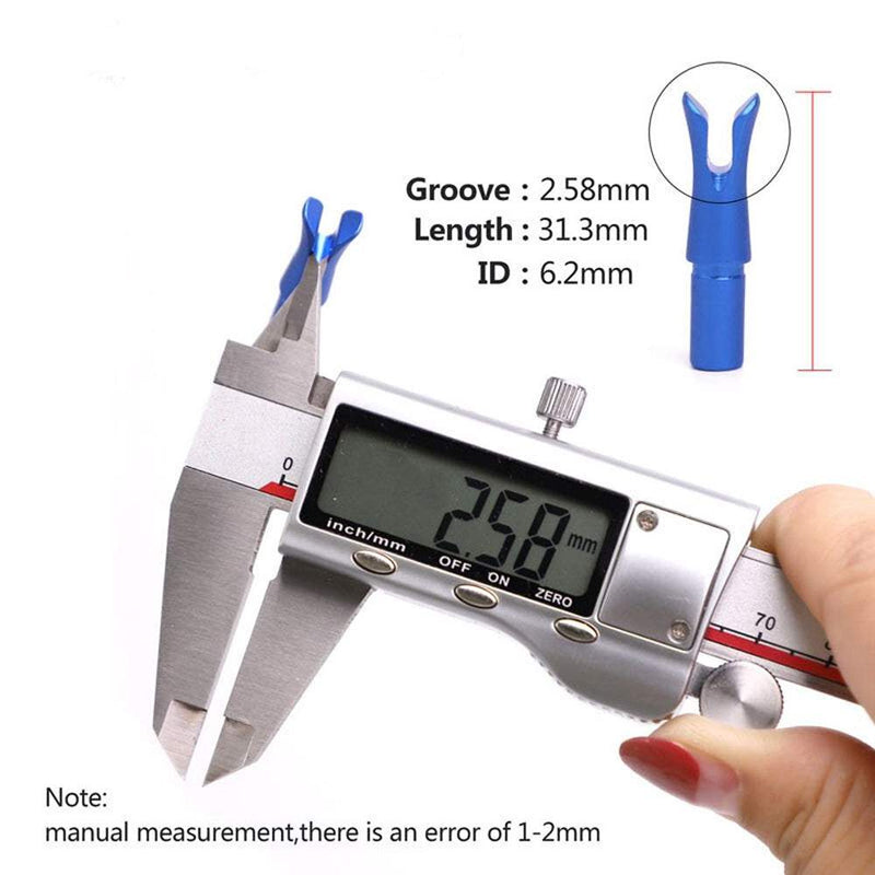 6Pcs 6.2mm Aluminum Alloy Arrow Nock Head for Hunting Outdoor Archery Exercises for Arrows with 6.2mm Inner Diameter