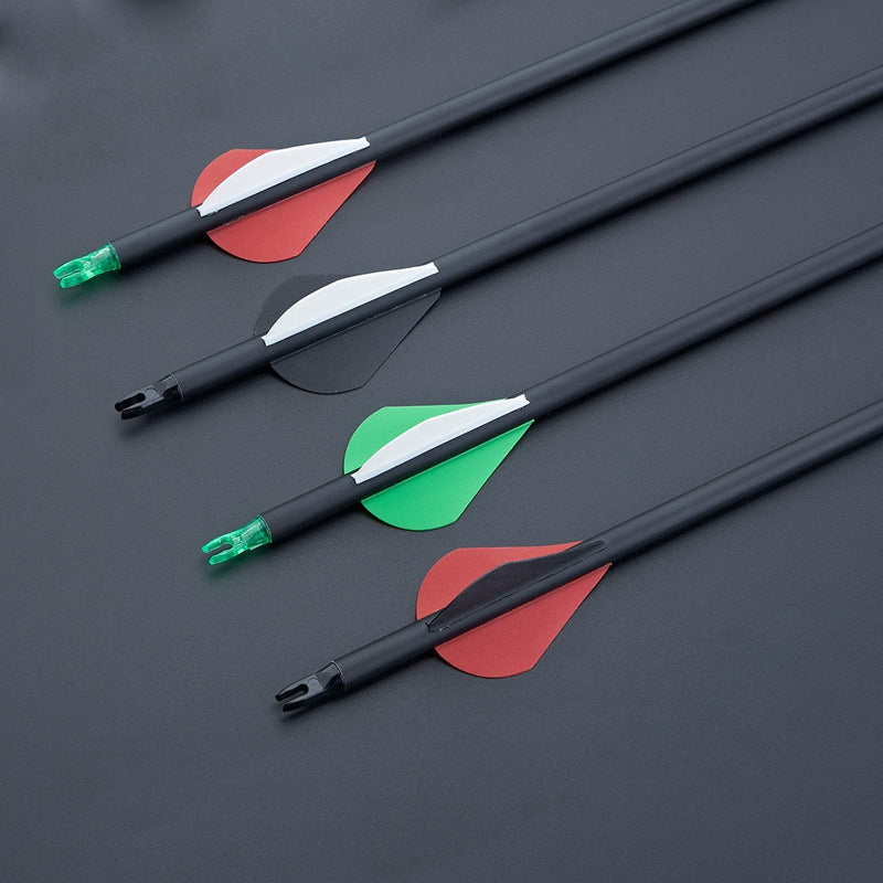 12pcs Archery 28" Fletched Carbon Arrows Spine 500 for Compound Recurve Bow