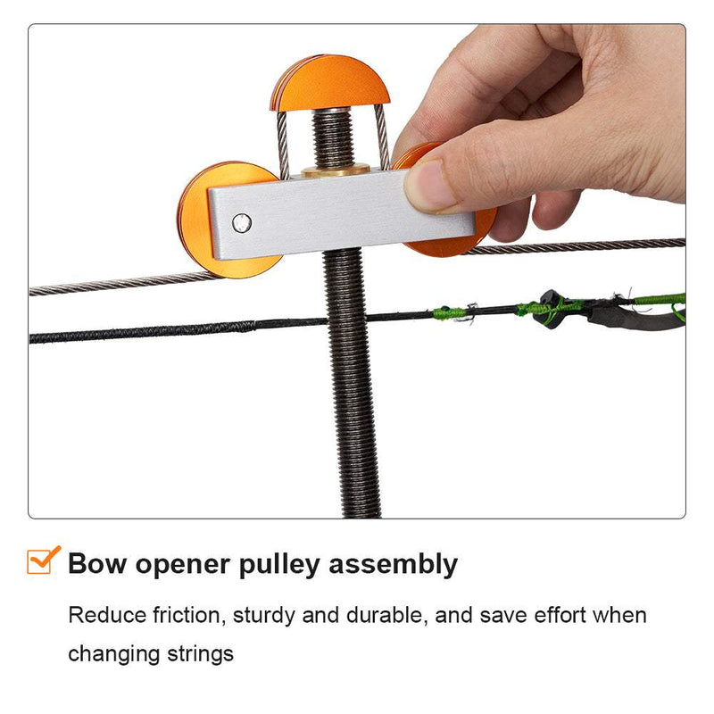 Portable Hand Held Compound Bow Press with 2 Quad Brackets Bow String Replacement Tool for Compound Bow