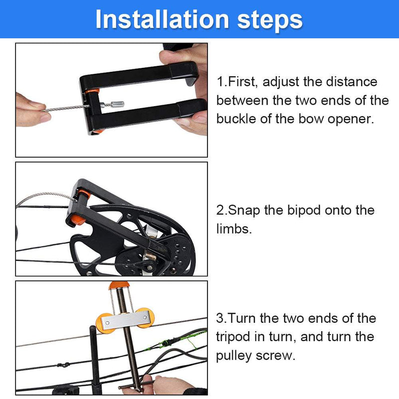 Portable Hand Held Compound Bow Press with 2 Quad Brackets Bow String Replacement Tool for Compound Bow