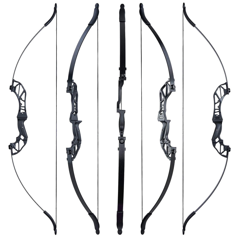 Archery 53" Takedown Recurve Bow and Arrows Set Right Hand Bow with Adjustable Arrow Tube 20/30/40/55lbs