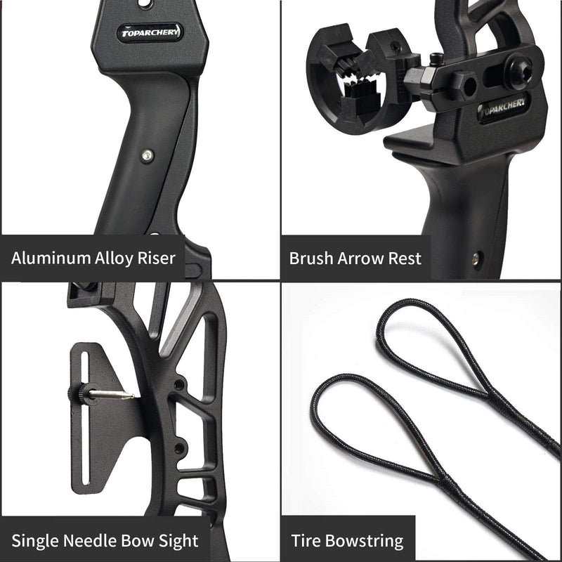 Archery 53" Beginner Recurve Bow and Arrow Set Right Hand Bow for Outdoor Sports Shooting 20/30/40/55lbs