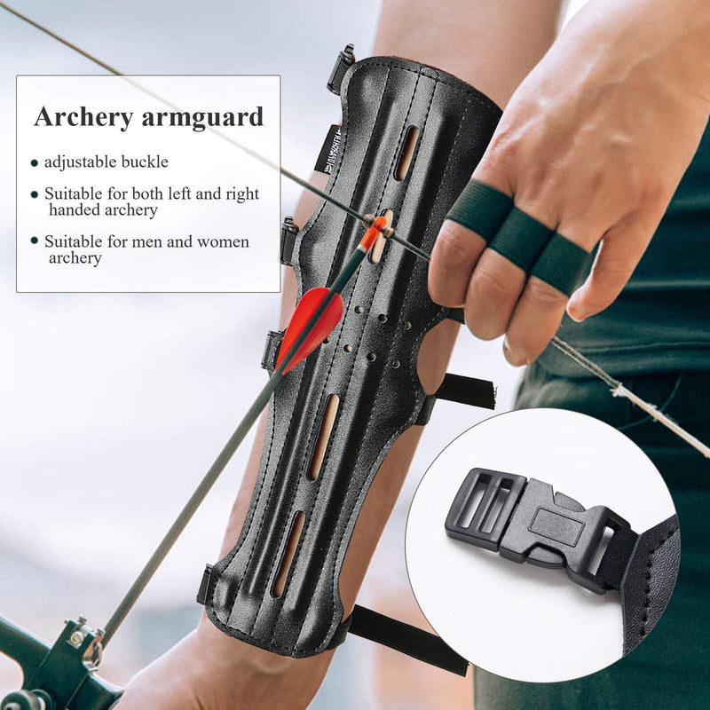 12" Archery Arm Guard Ultra Light Weight Leather with Adjustable 4 Strap Protective Gear