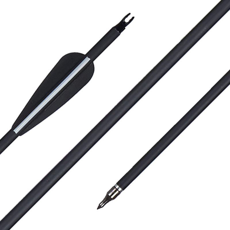 12pcs Archery 30" Carbon Arrows Spine 500 ID 6.2mm Hunting Practice Arrows for Recurve Compound Bow