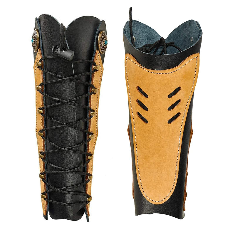 Archery Traditional Arm Guard Black Arm Protector with Adjustable Straps