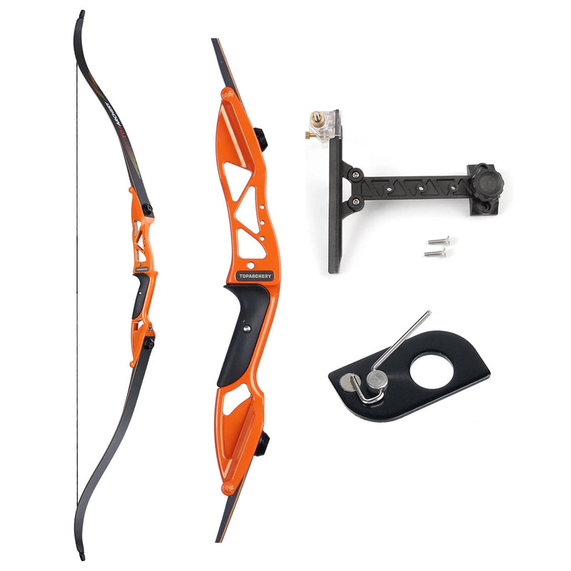 Archery 56" Beginners Competition Bow Right Handed Takedown Recurve Bow with Bow Sight Arrow Rest