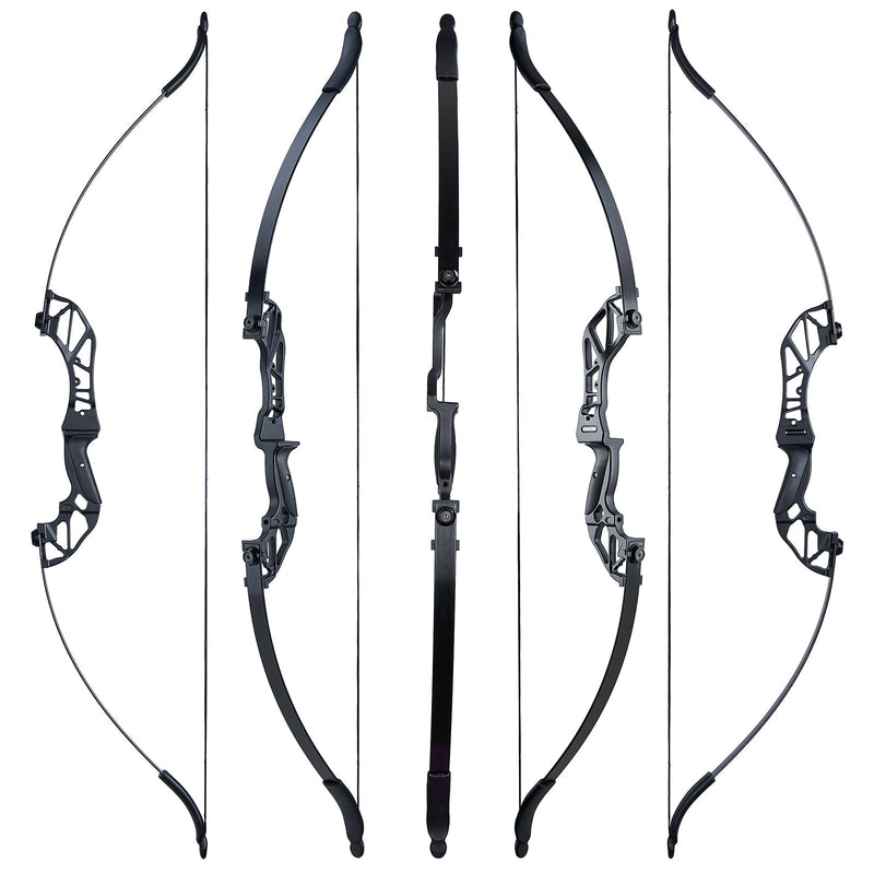 53" Archery Beginner Takedown Recurve Bow Set Right Hand Practice Bow 20/30/40/55lbs