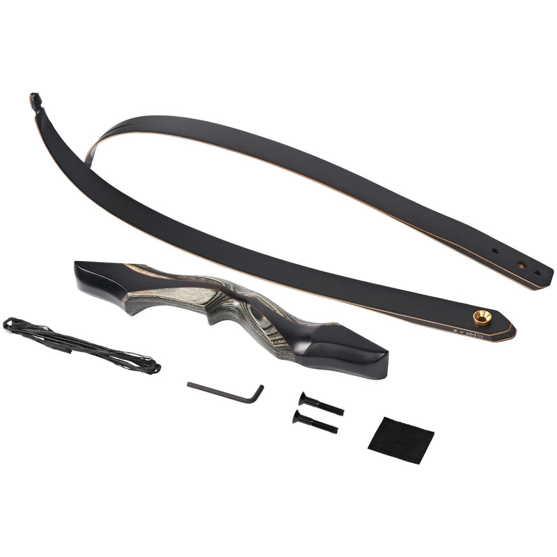 60" Takedown Recurve Hunting Bow Wood Laminated Bow RH 30-50lbs